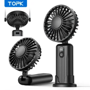 מאוורר מיני נייד TOPK נטען 2400mAh – שחור